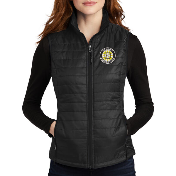 Port Authority Ladies packable Puffy Vest - Embroidered Logo Thumbnail