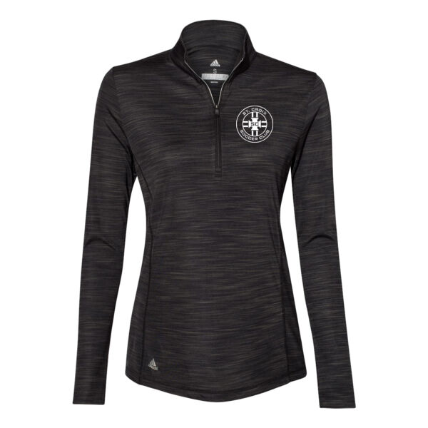 Adidas - Women's Lightweight Mélange Quarter-Zip Pullover - Printed Logo Thumbnail