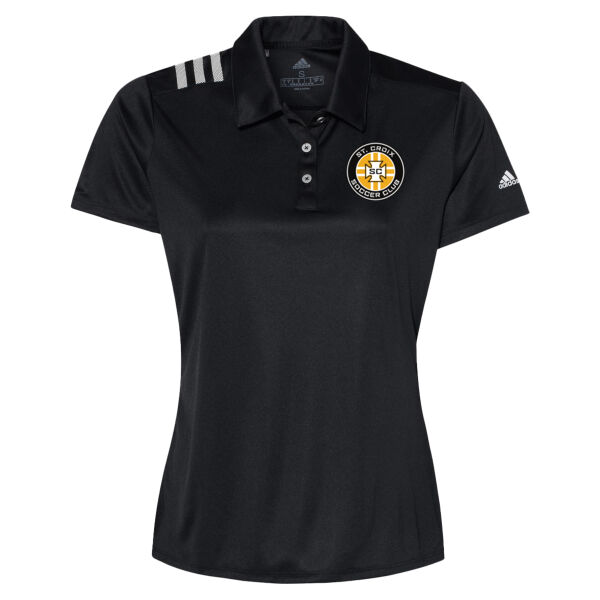 Adidas - Women's 3-Stripes Shoulder Polo - Printed Logo Thumbnail