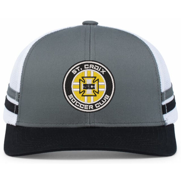 Low Profile Stripe Trucker Cap - Embroidered Logo Thumbnail