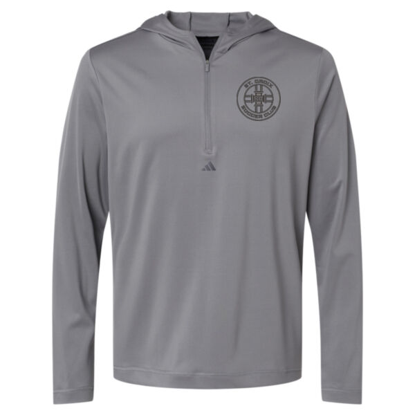 Adidas Lightweight Performance Quarter Zip Hooded Pullover - Embroidered Logo Thumbnail