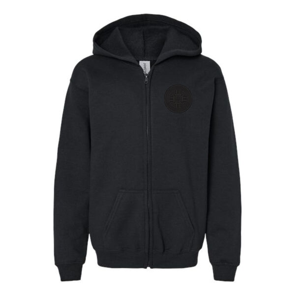 **CLOSEOUT ITEM** Youth Heavy Blend ™ Full Zip Hooded Sweatshirt - Embroidered Logo Thumbnail
