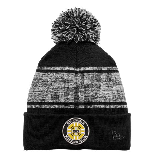 New Era® Knit Chilled Pom Beanie - Embroidered Logo Thumbnail