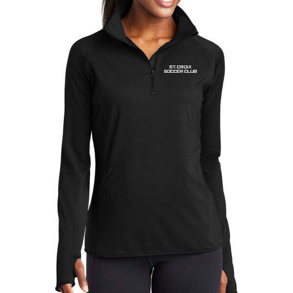 Sport-Tek® Women's Sport-Wick® Stretch 1/4-Zip Pullover - Embroidered Logo Thumbnail